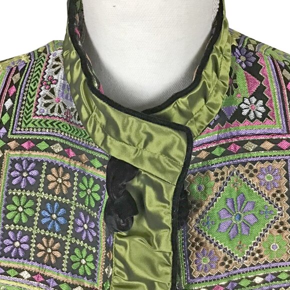 S.T.I.F.F Germany Multicolor Tapestry Silk & Velvet Jacket - Picture 3 of 16